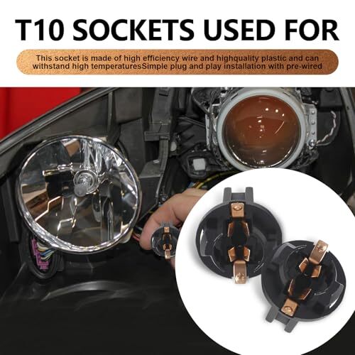 10 PCS Car Instrument Indicator Light Socket, T10 Twist Lock Socket ...