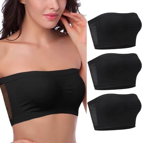 Brisk Ultimate Rhythm Invisible Bandeau Lifter Stretch Plus Size Strapless Bra - Picture 2 of 12