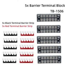 5 Sets Dual Row 6 Position Screws Terminal Electric Barrier Strip Block 600V 15A