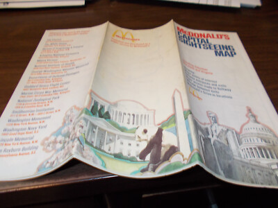 1970s McDonald's Washington, DC Capital Vintage Sightseeing Map