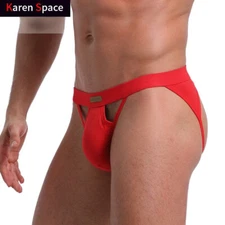 Men's Open Back Jockstraps Sexy Cotton Gay Underwear Low Waist Thongs G-String