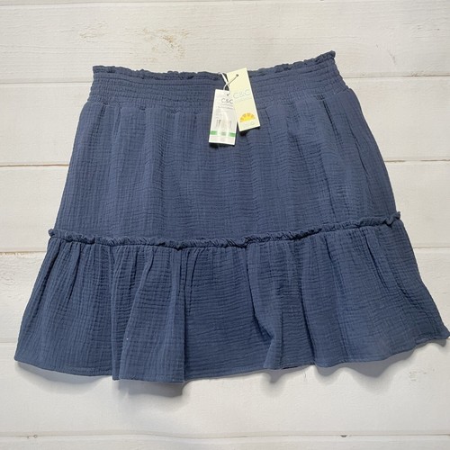 Gonna donna blu 100% cotone nuova con etichetta - C&C California - Taglia Large