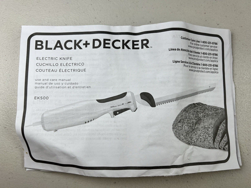 BLACK+DECKER EK500W 9 Inch Electric Carving Knife - White EUC - Picture 7 of 22