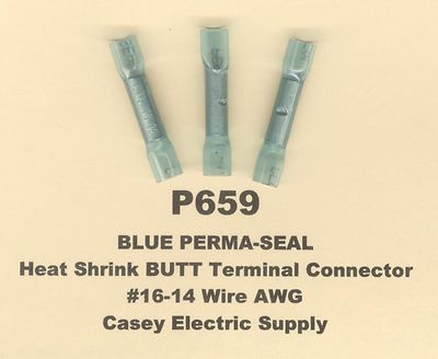 20 Blue PERMA SEAL Heat Shrink Bullet #16-14 Wire Gauge .180 Receptacle Female