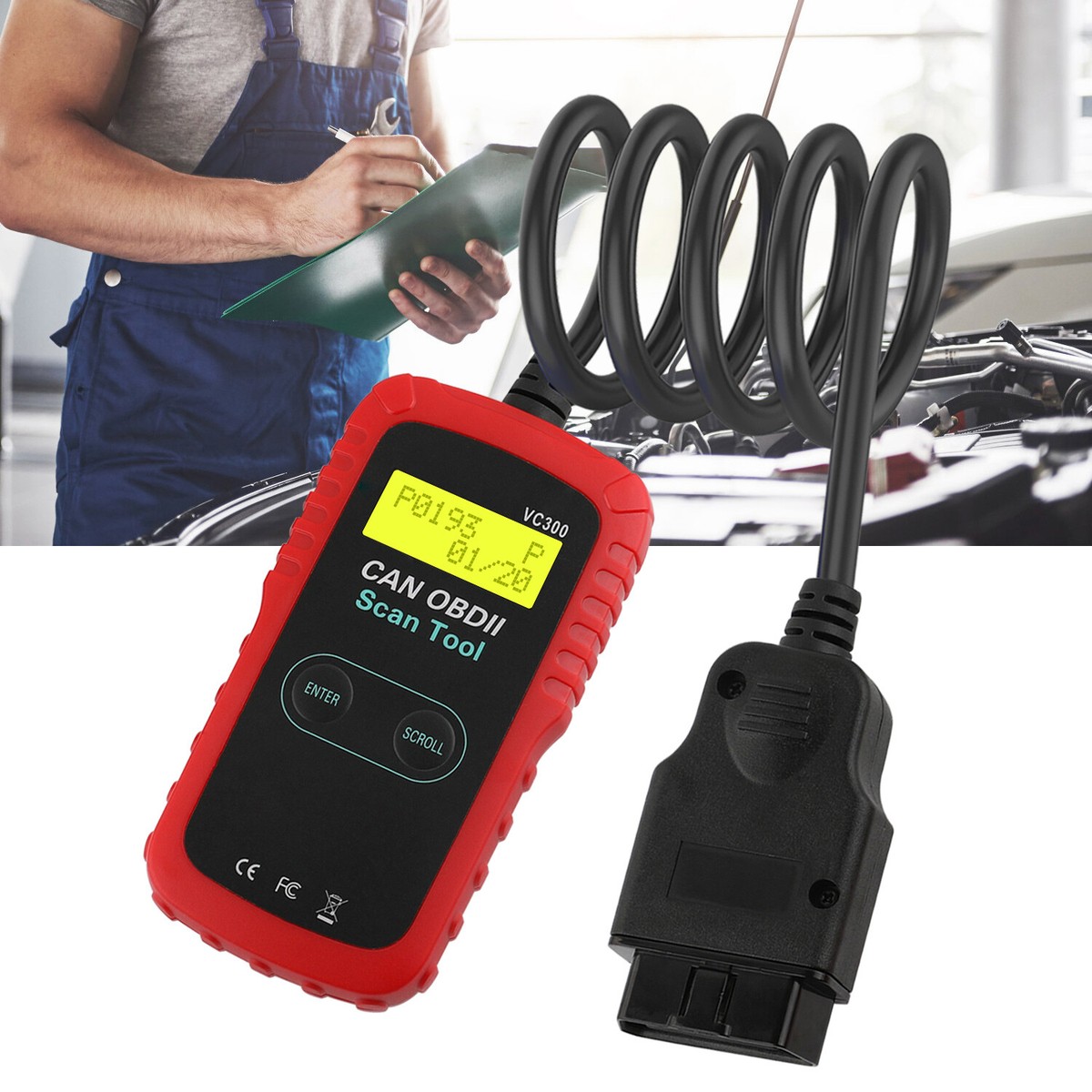 VC300 Universal Code Reader Automotive Car OBD2 EOBD Engine Fault 