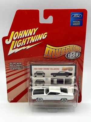 JOHNNY WHITE LIGHTNING MUSCLE CARS 1969 FORD TORINO TALLADEGA, 1:64, NIB
