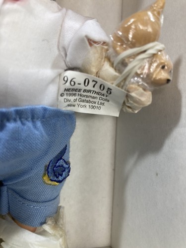 Vintage 1996 Reproduction Horsman Hebee Birthday Doll Balloons & Puppy 7327-0 - Picture 6 of 10