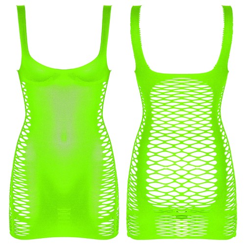 US Women Sexy Fishnet Hollow Out Mini Dress Sleeveless Babydoll Dresses Clubwear - Picture 275 of 291