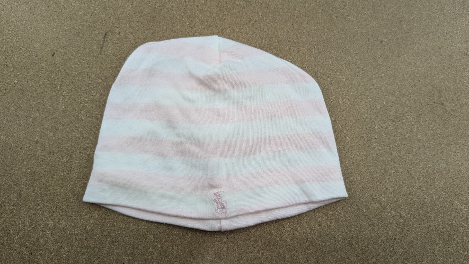 Cappello berretto Polo Ralph Lauren bambino taglia unica 43 cm pony bianco rosa