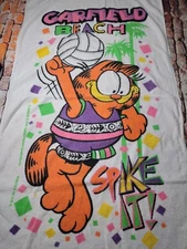 Vintage Garfield The Cat Beach Voleyball Towel Spike It 48" x 26"