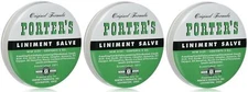 3 Pack Orginal Formula Porter's Liniment Salve 2 Oz cuts burns