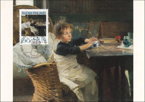 Helene Schjerfbeck Artist Painting Pro Philatelic Finland FDC Maxi Card 1991