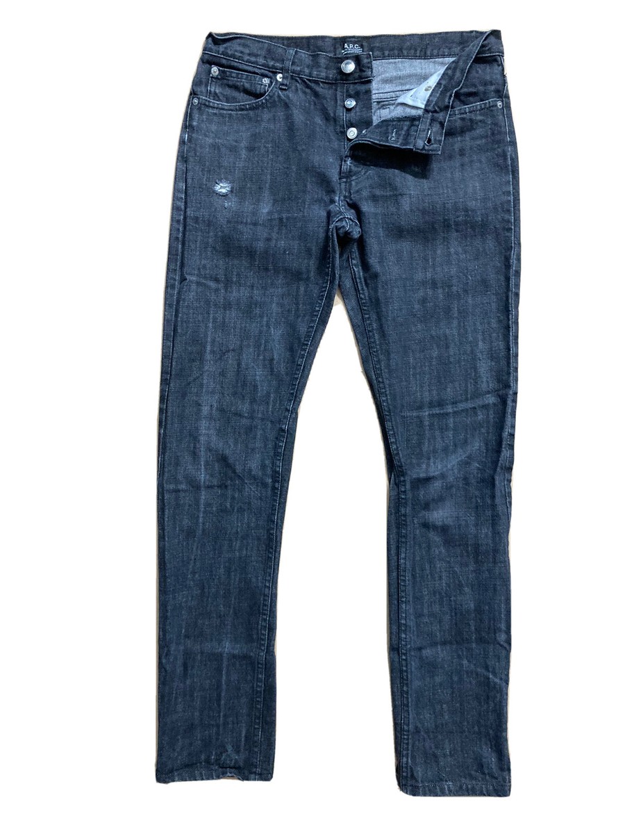 A.P.C. Petit Standard Denim Jeans 30 X 31 Black Distressed
