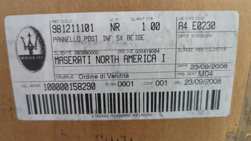 New OEM Maserati LH Rear Quarter Seat Side Trim 2005-2007 4200 Coupe 981211101 - Picture 5 of 6