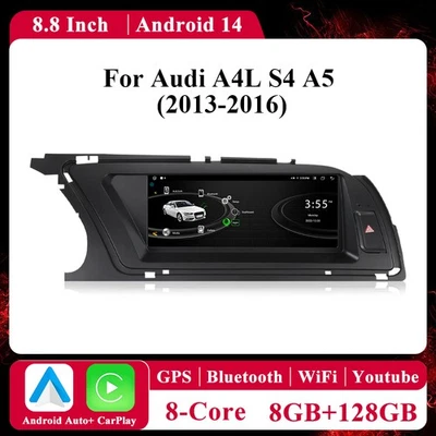 128GB Apple CarPlay Für Audi A4 B8 A5 Multimedia 8.8'' Android14 Autoradio GPS - Bild 1 von 4