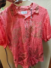 Medium RAGA MAN Pink/Red/Rose shirt open box  w spare button