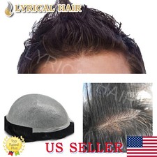 Lyrical Hair Mens Toupee V  looped Ultra Thin Skin 0.06mm PU Human Hair Hairpiece
