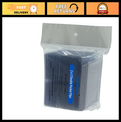 100 Pack Double-Pocket Coin Flips - Unplasticized with Paper Inserts, 2x2 Size