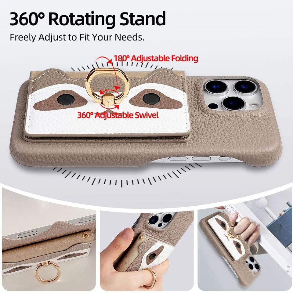 Crossbody shoulder belt back flip wallet leather case kickstand card holder - Image 3 of 4