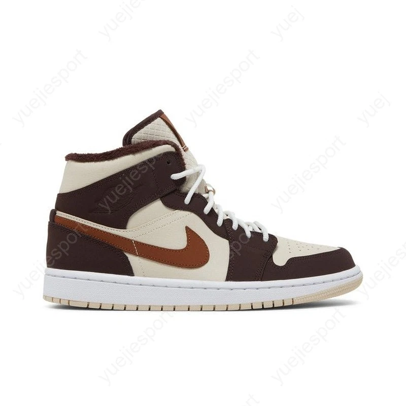 Jordan 1 SE Mid Cream Dark Chocolate W for sale | eBay