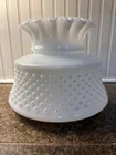 Vintage White Hobnail Milk Glass Hurricane 10" Lamp Shade for 7" Fitter no Chips