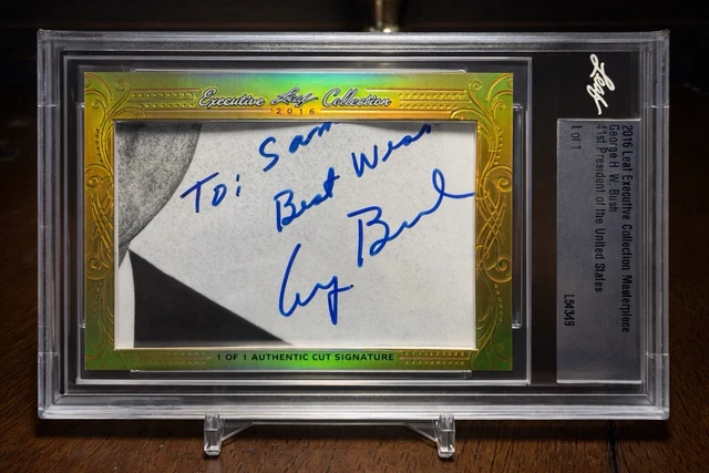 2016 Leaf Executive Collection Masterpiece George H.W. Bush 1/1 Cut Auto 🇺🇸