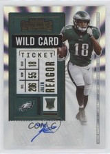 2020 Panini Contenders RPS Wild Card Ticket /100 Jalen Reagor Rookie Auto RC a8r. rookie card picture