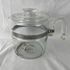 Vintage Pyrex Glass Flameware 6 Cup Coffee Pot Percolator 7756-B Pot & Lid
