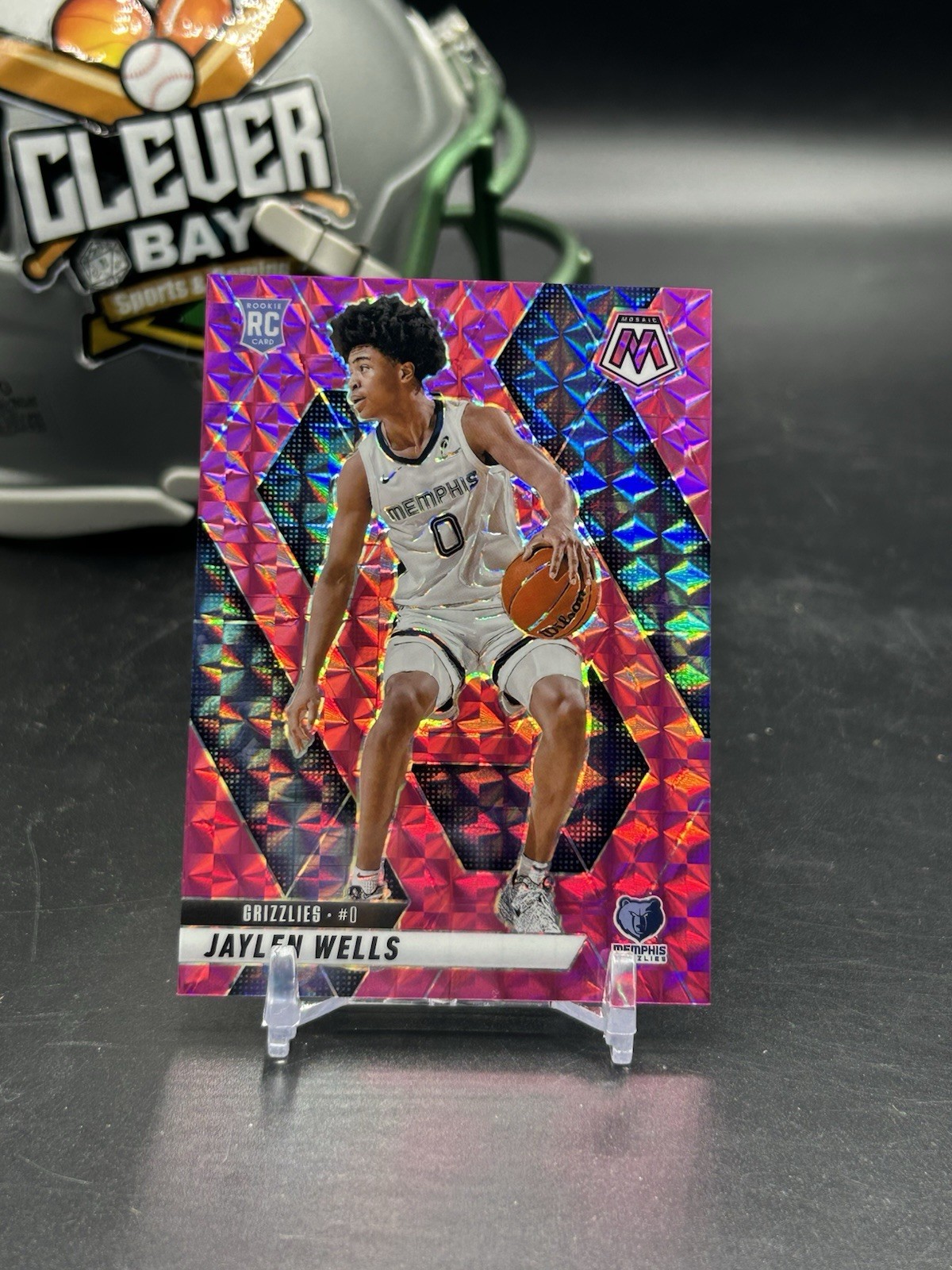 Jaylen Wells 2024-25 Panini Mosaic Pink RC #240 /175 Memphis Grizzlies (BH)