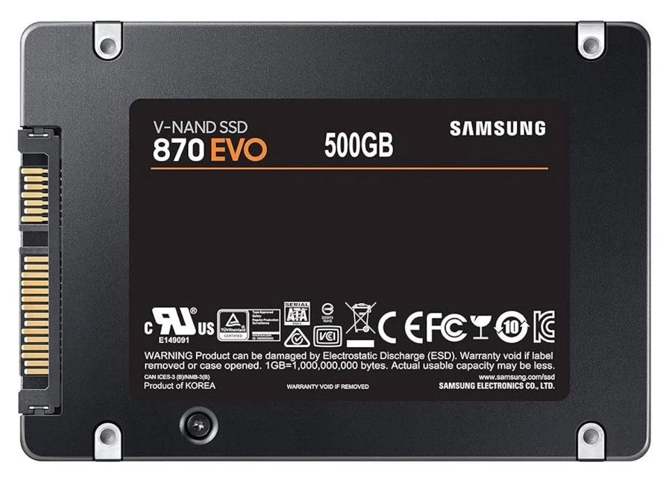 Unidad interna de estado sólido Samsung SSD 870 EVO SATA 2,5" 500 GB MZ-77E500BW Foto 3 de 4