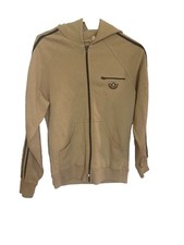 Vintage 1970s Adidas Trefoil Tan Brown Zip-Up Hoodie Please Read