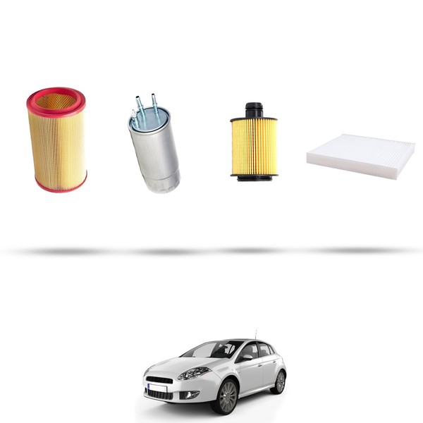 Hoffcar Set Service - 4 Filter FüR Fiat Bravo II 1.6 Mjt 16V 77Kw Von 2008-image