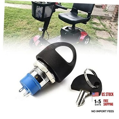Ignition Switch with Key, Replacement Mobility Scooter Spare Start On/Off 