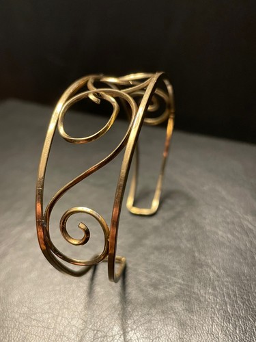 Antique Van Dell 1/20 12K Gold Filled Bangle Bracelet Filigree Swirls Scroll - Picture 3 of 10