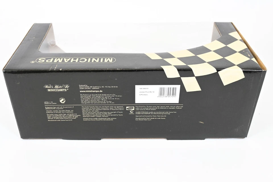 Modellino auto pressofuso Minichamps 1/18 Jordan Ford EJ14 Giorgio Pantano - Immagine 4 di 4