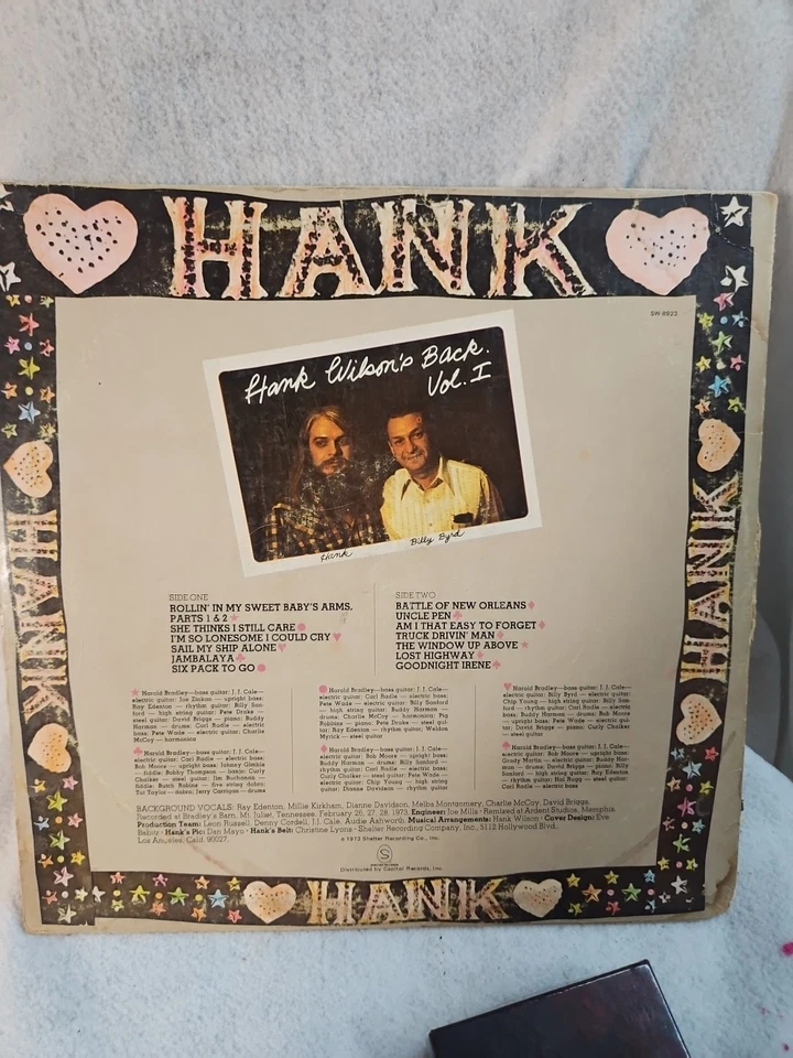 Leon Russell Hank Wilson's Back Vol. I SW-8923 1973 1st Press Vinyl Lp VG+/VG — 第 2/3 张图片