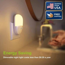 Plug In Motion Activated Detector Sensor LED Indoor Night Light Electrical Home
