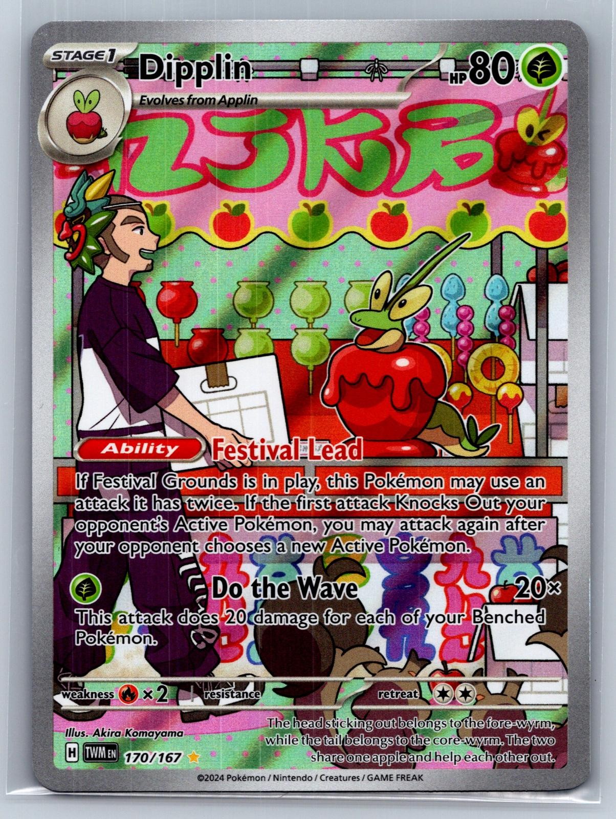 Dipplin 170/167 Illustration Rare Twilight Masquerade Pokemon Holo Near Mint