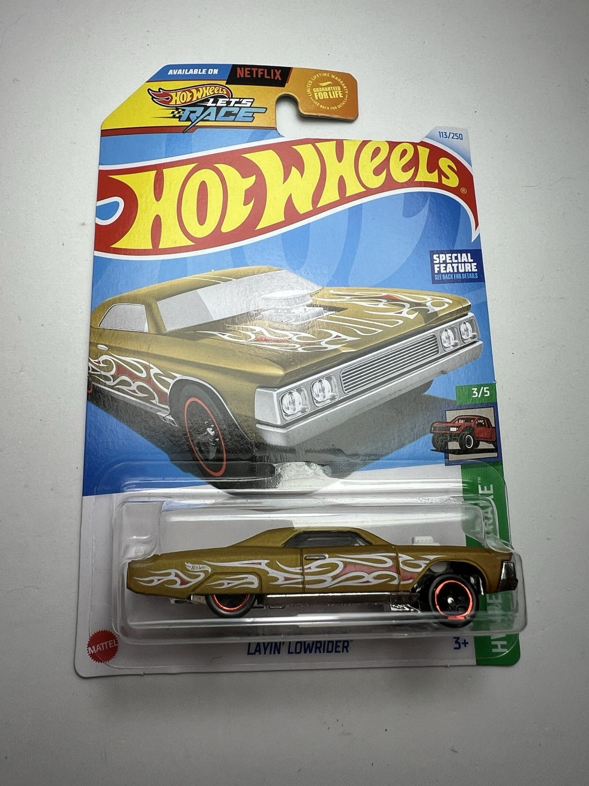 2024 Hot Wheels LAYIN' LOWRIDER 113/250 Gold HW Reverse Rake 3/5.