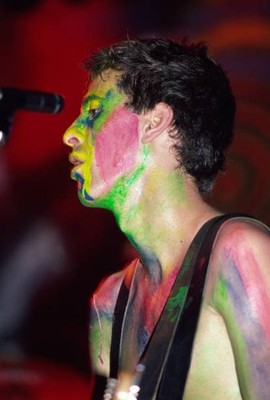 Hillel Slovak of the group Red Hot Chili Peppers plays guitar as h- Old Photo