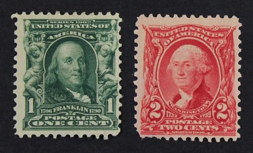 CKStamps: US Stamps Collection Scott#300 301 1c 2c Mint H OG