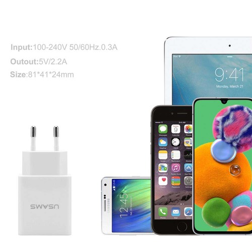 2-Port USB power supply 11W 5V / 2.2A charger Wall charger charging adapter plug - 第 3/5 張圖片