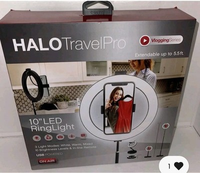 Halo Travel Pro 10  LED RingLight Extendable up to 5.5 ft Vlogging  NEw In Box
