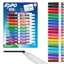 EXPO Dry Erase Markers, Low Odor Ink, 21 Count Pack of 1 , Multicolor