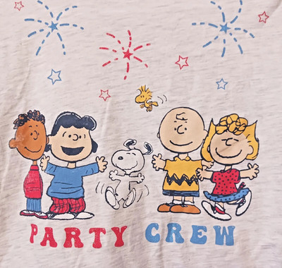NWT PEANUTS SNOOPY 4th of July Party Crew America Kids 6 6X Short Sleeve TShirt