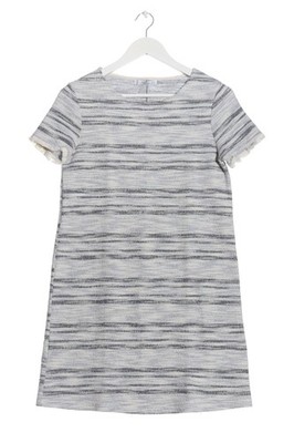 MANGO BASICS Kurzarmkleid Damen Kleid Gr. DE 36 hellgrau Casual-Look