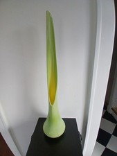 L. E. Smith Smoothie Pistachio Green Slag Glass Deeply Swung 26