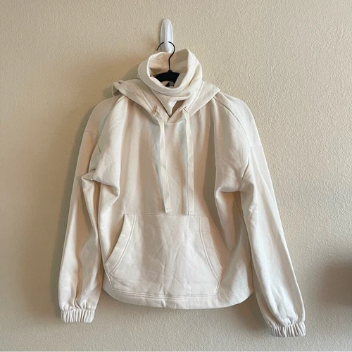 OFF WHITE Felpa con cappuccio Banana Republic Snood Face Covering Off White nuova con etichetta taglia small