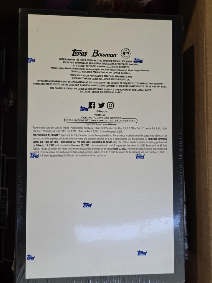 2021 Bowman Draft 1st Edition Baseball trading cards NIB - Image 2 of 2