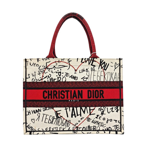 【Authentic】 DIOR Book Tote Multicolour Cloth Handbags (DDP)